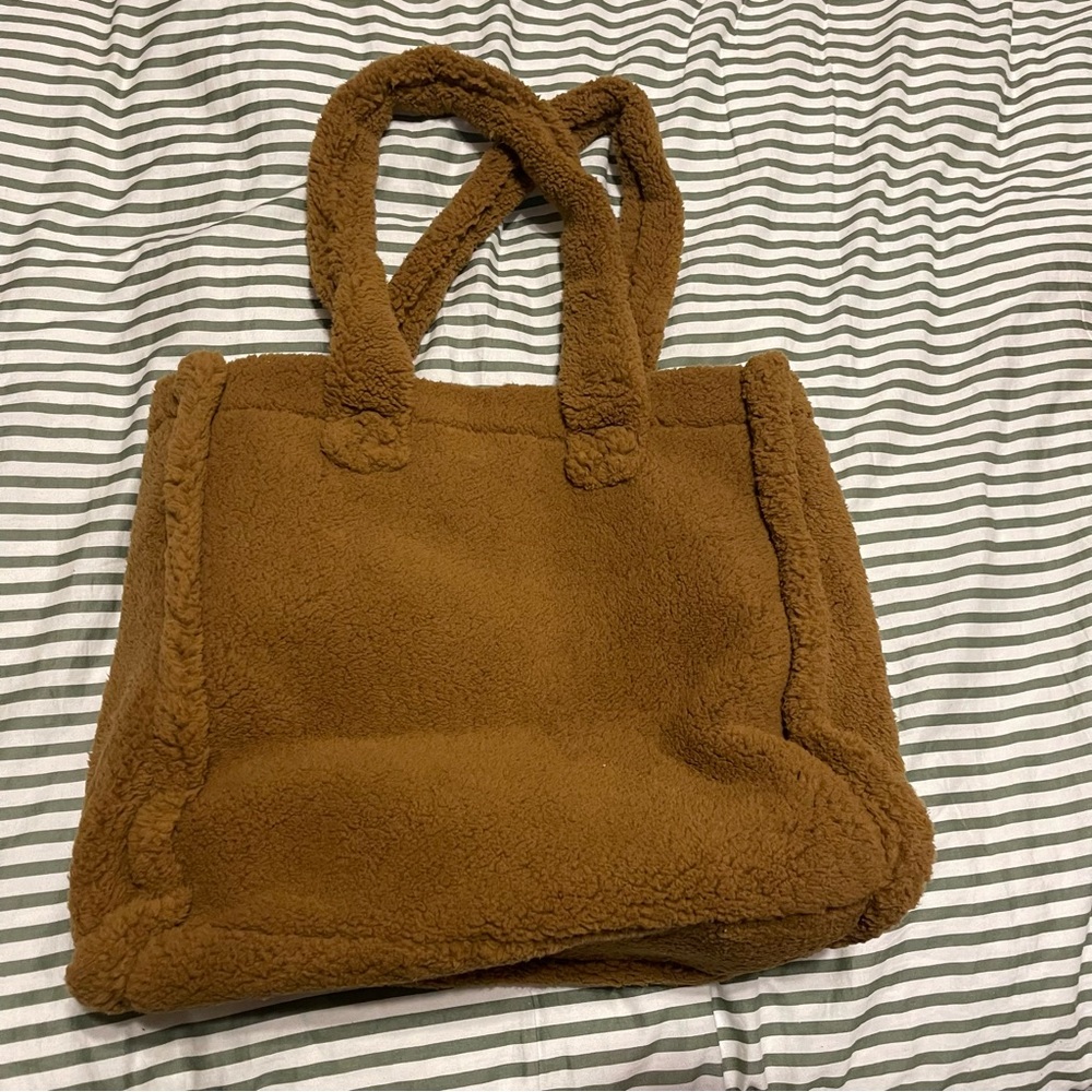 Faux fur brown women’s tote
